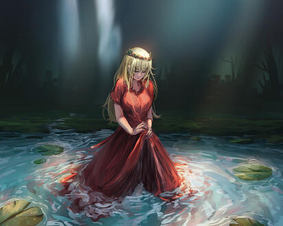 The illustration is about a Princess who thinks she is not good enough to wear the princess crown.